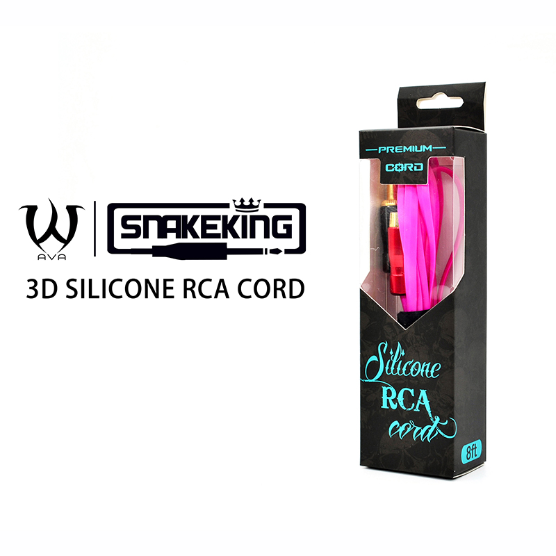SNAKE KING 2.4m Silicone Tattoo RCA Cord Pink